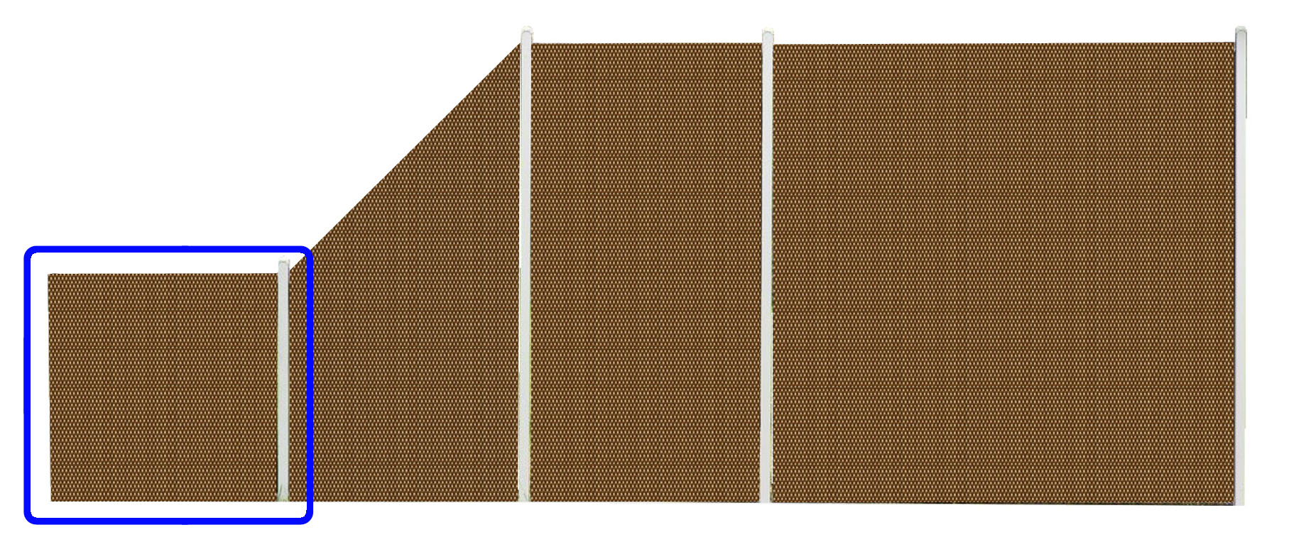 Płot Panelowy Dwustronny 180x180cm Technorattan – kolor brąz jasny + ciemny